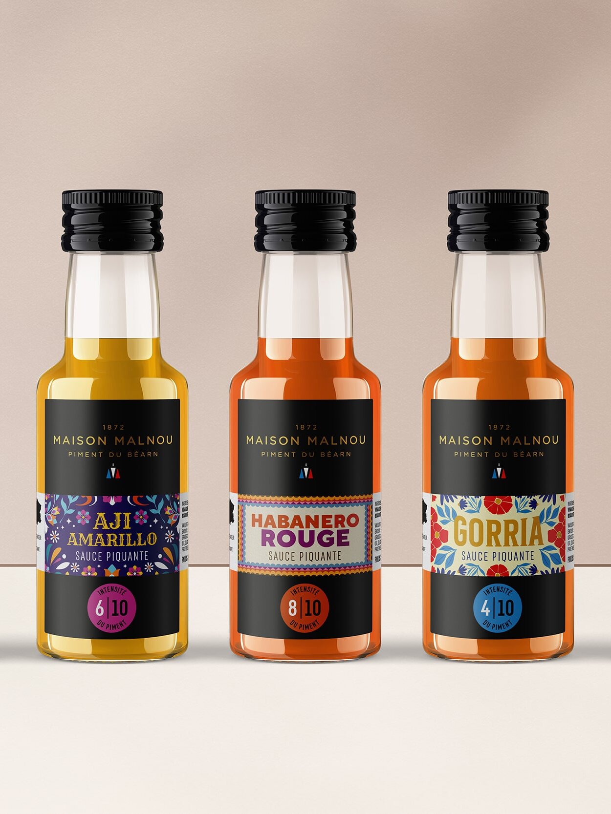bleu juin maison malnou sauce piquante hot sauce packaging design poey de lescar label piment