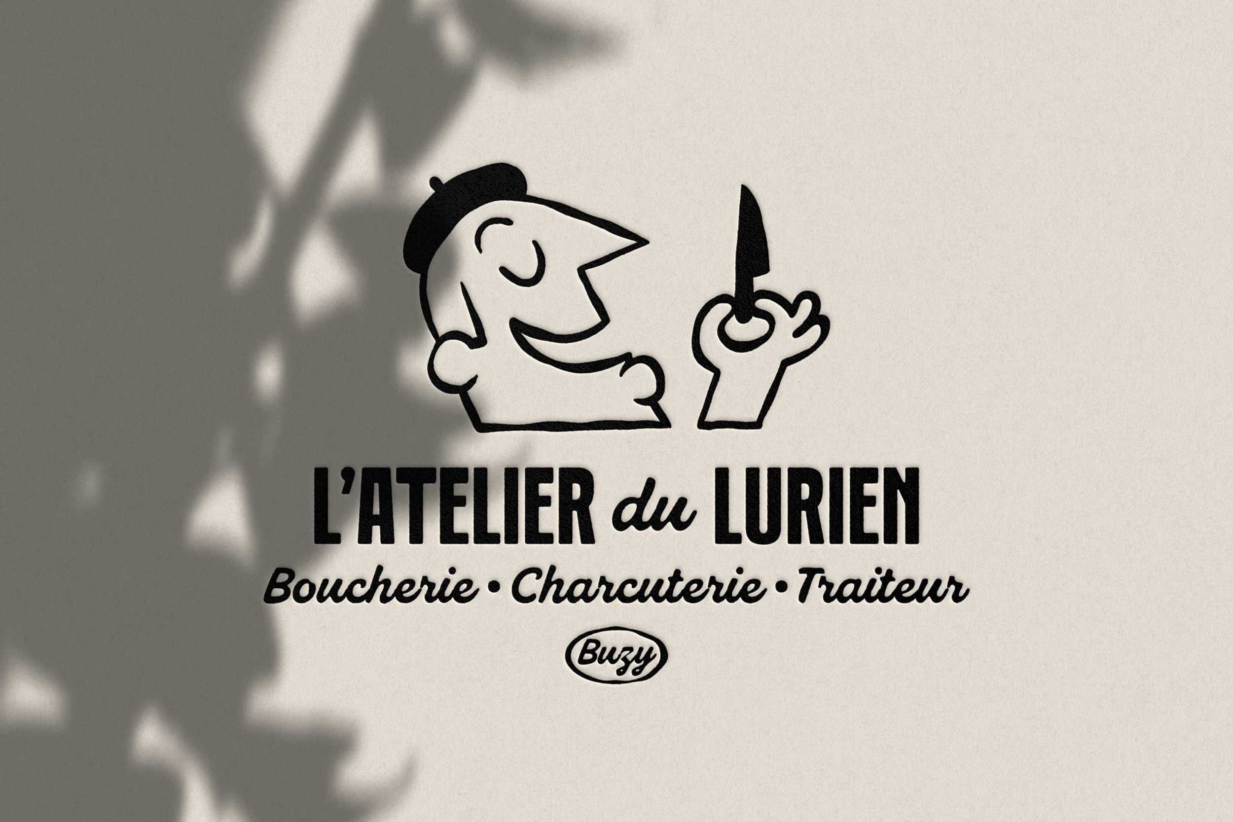 atelier du lurien buzy bleu juin vallee ossau boucherie charcuterie traiteur bearn logo graphiste graphisme branding clement herbaux photographe gaston de lapoyade peintre en lettre