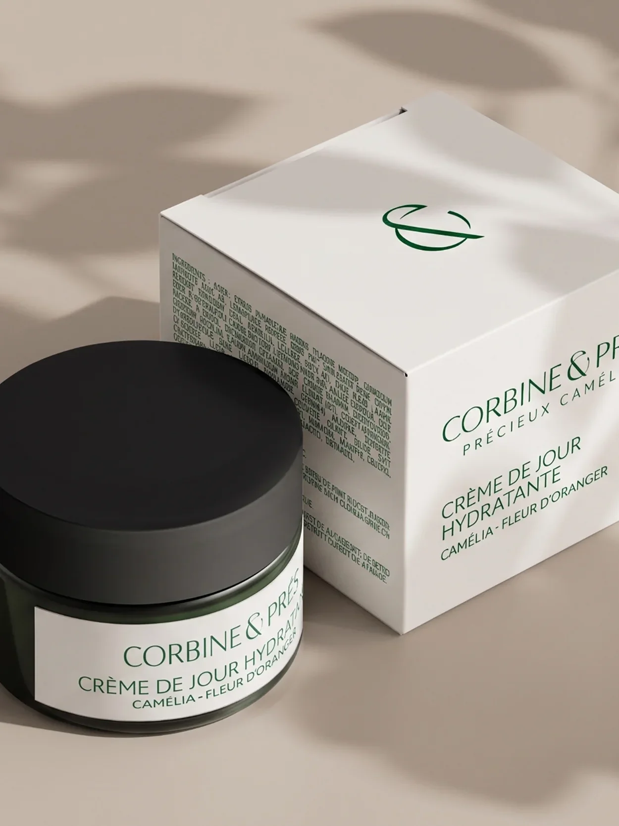 bleu juin corbine et prés creme hydratante camelia pays basque cosmetique biologique euskadi logo branding esperluette packaging design beauty skincare jar
